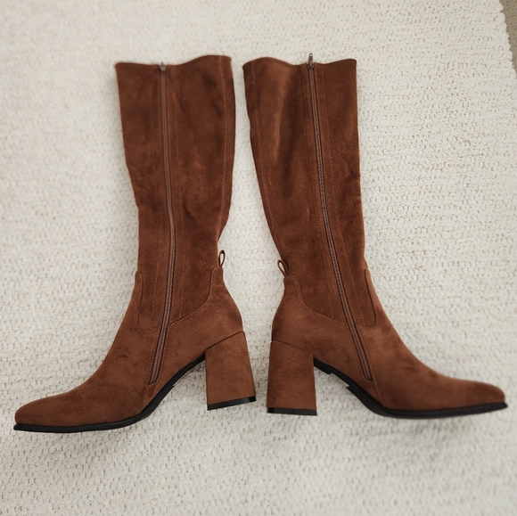 Jeffrey Campbell Hot Lava Boots Chocolate Brown Suede 9 Like New - Picture 13 of 16